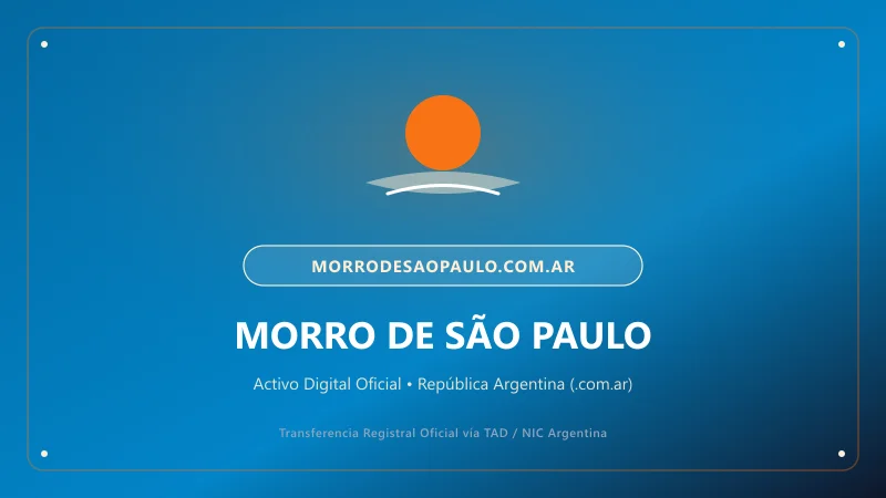 Identidad visual y presentación comercial del nombre de dominio morrodesaopaulo.com.ar en venta